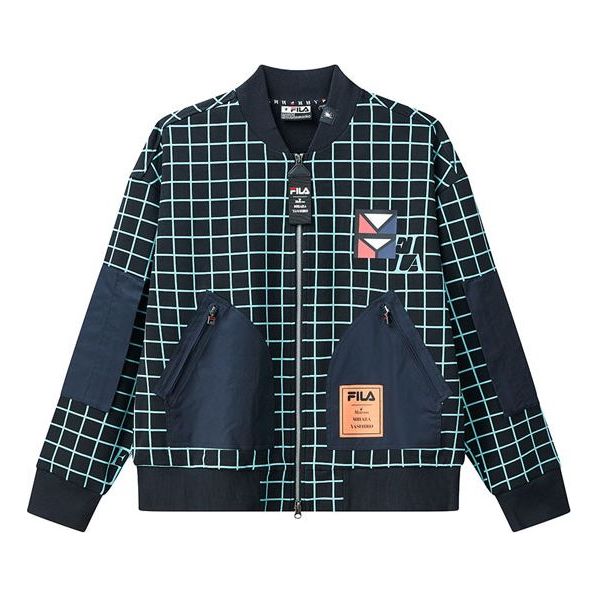 FILA x Mihara Yasuhiro Plaid Contrasting Pocket Blazer Jacket For Men Navy F71M118501F-NV