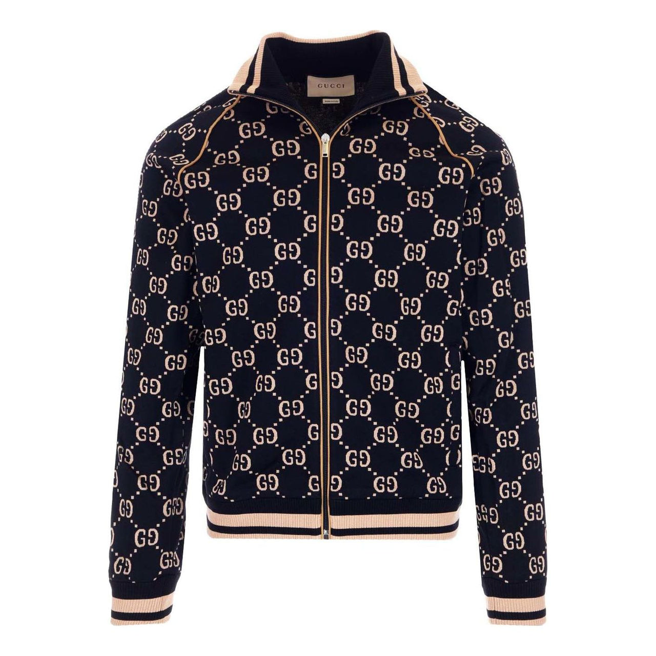 Gucci GG Gersey Cotton Jacket 'Black Camel Green Red' 695955-XJEEI-1030