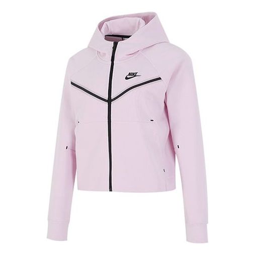 (WMNS) Nike Logo Printing Hooded Jacket Pink CW4299-695