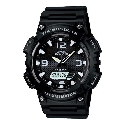 CASIO Tough Solar Solar Sports Waterproof Electronic For Men Solar Powered Mens Black Analog AQ-S810W-1AVDF