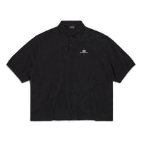 Balenciaga Bb Classic Polo Shirt Oversized 'Black' 791001TQVM71000