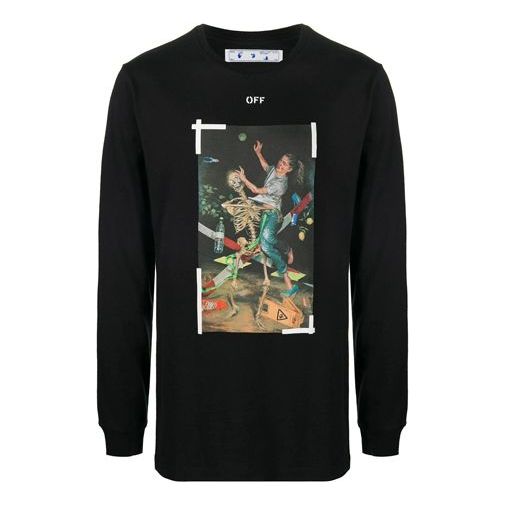 Off-White Painting Printing Long Sleeves Black OMAB001F20FAB0101001