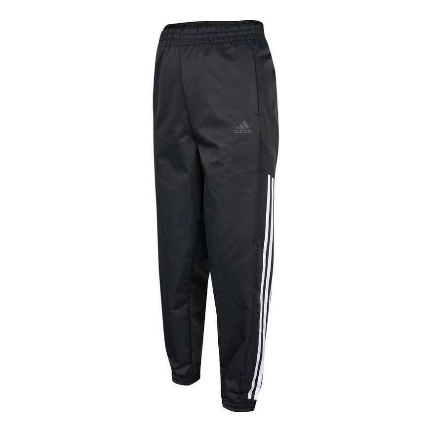 (WMNS) adidas Solid Color Side Stripe Printing Elastic Waistband Sports Pants/Trousers/Joggers Autumn Black HE9993