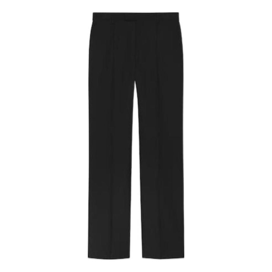 Gucci Wool Blend Pants With Gucci Web Label 'Black' 770018-ZAMII-1000