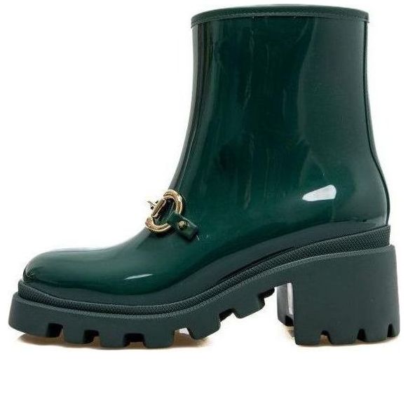 (WMNS) Gucci Rubber Ankle Boot With Horsebit 'Dark Green' 670407-JCCP0-3154