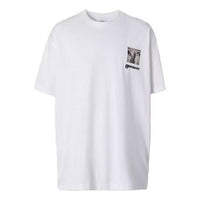 Men's Burberry Chest Printing Cotton Short Sleeve White 45637961