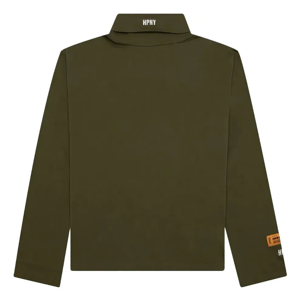 HERON PRESTON SS23 Logo Patch Rollneck Long-Sleeve T-Shirt 'Dark Olive' HMAB027S23JER0015501