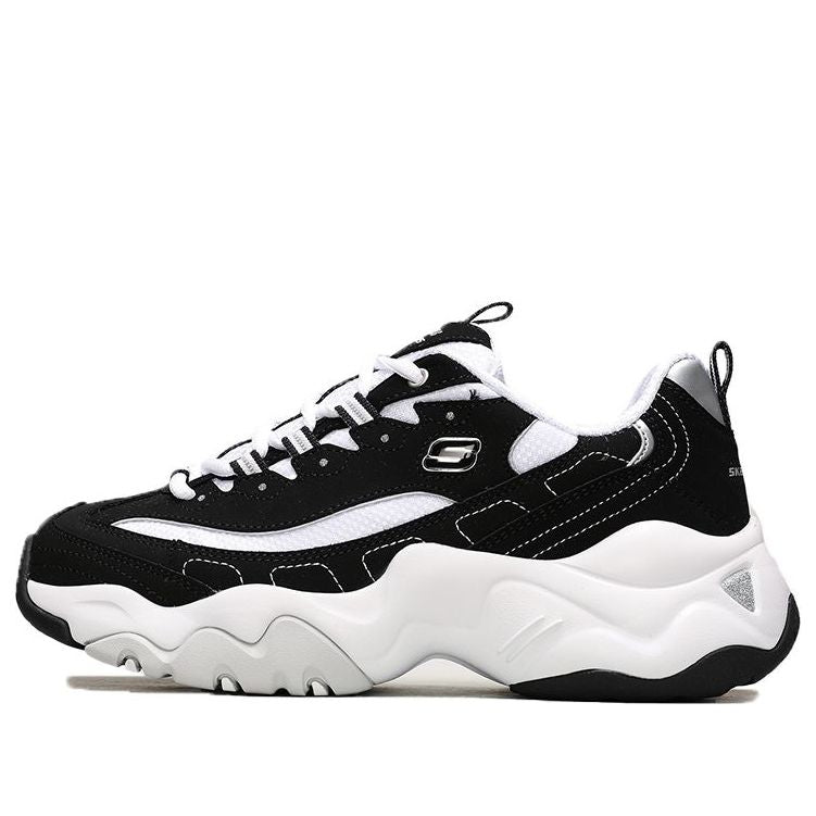 (WMNS) Skechers D'Lites 3.0 Stride Ahead Low-Top Running Shoes Black/White 12956-BKW