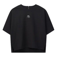 (WMNS) FILA Half Zipper Asymmetric Short Sleeve Navy Blue T-Shirt F11W038132F-NV