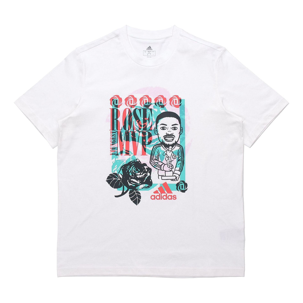 adidas Rose Avatar Mvp Casual Sports Cartoon Printing Short Sleeve White GP3442