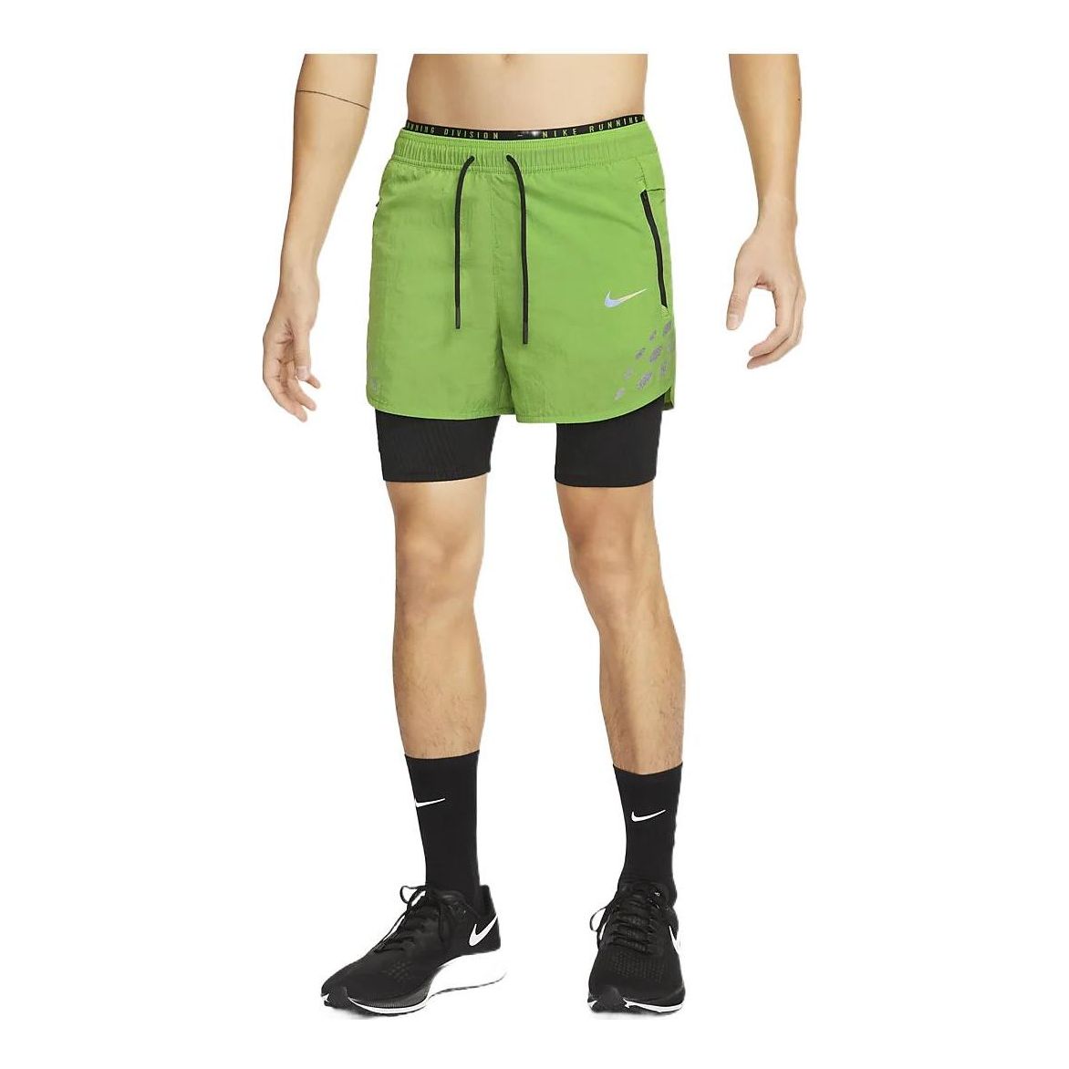 Nike Run Division Pinnacle Solid Color Logo Sports Shorts Green DM4764-377