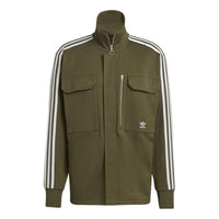 Men's adidas originals x Work Parley Crossover Casual Breathable Stripe Long Sleeves Olive Shirt HD2515