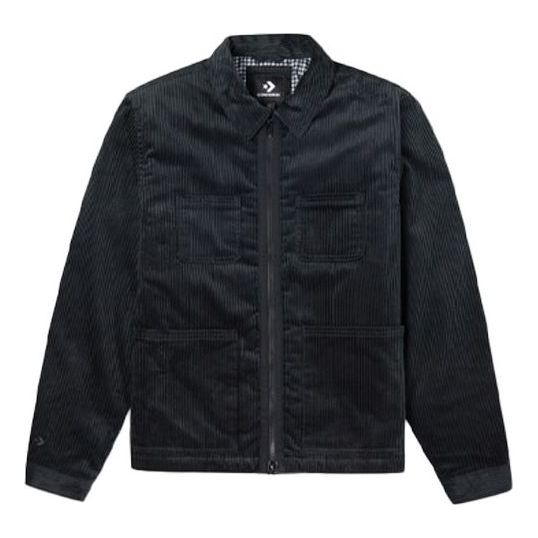 Converse Retro Solid Color corduroy Jacket Couple Style Black 10021951-A04