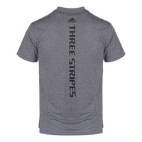 adidas 3-Bar Tech Tee Sports Training Alphabet Printing Round Neck Short Sleeve Gray GR7103