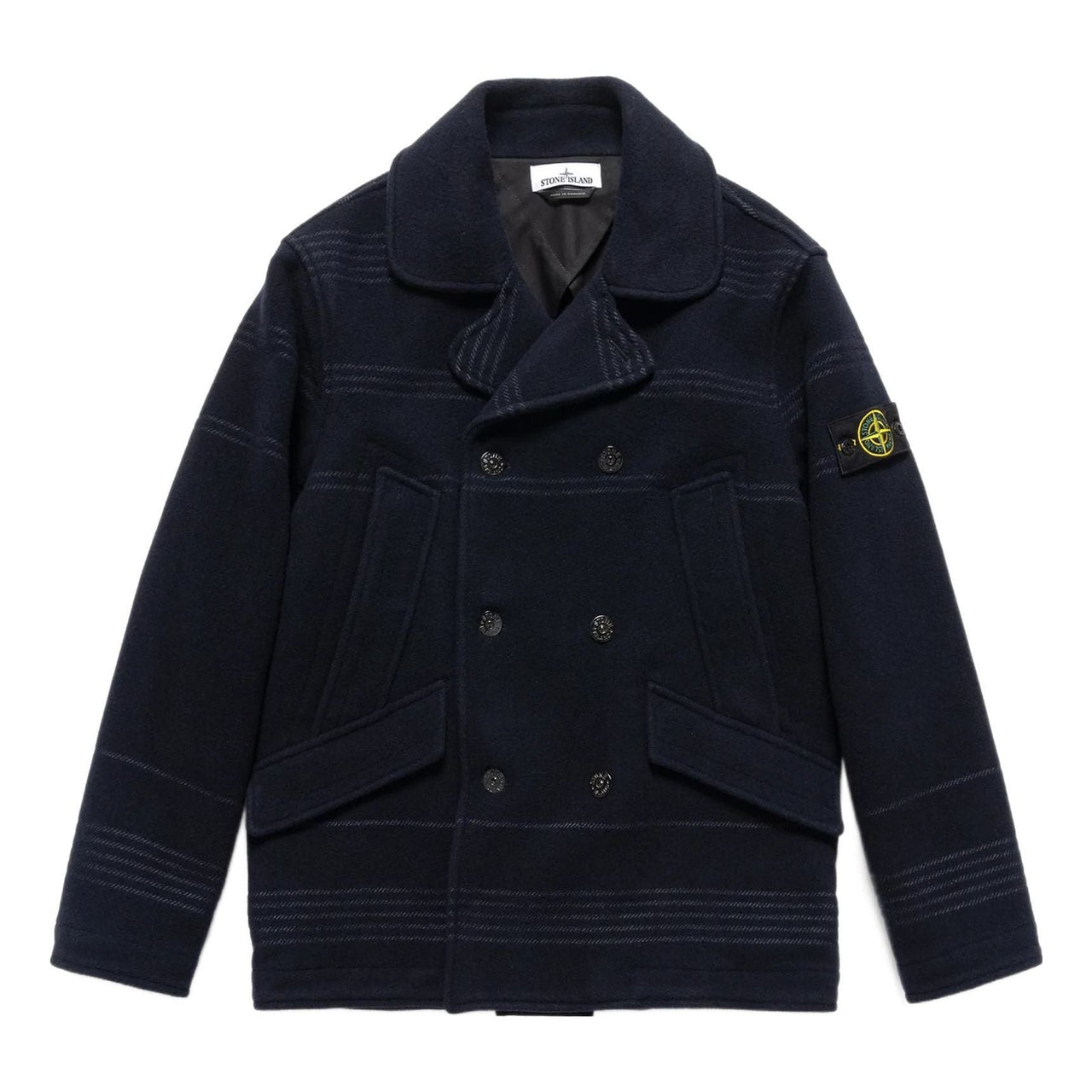 STONE ISLAND Double-Breasted Logo Patch Jacket 'Black' 771542952-V0020