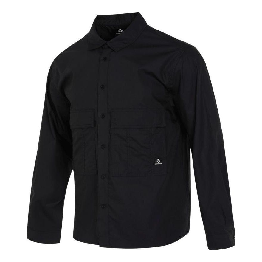 Converse Seasonal Woven Long Sleeve Shirt 'Black' 10025284-A01