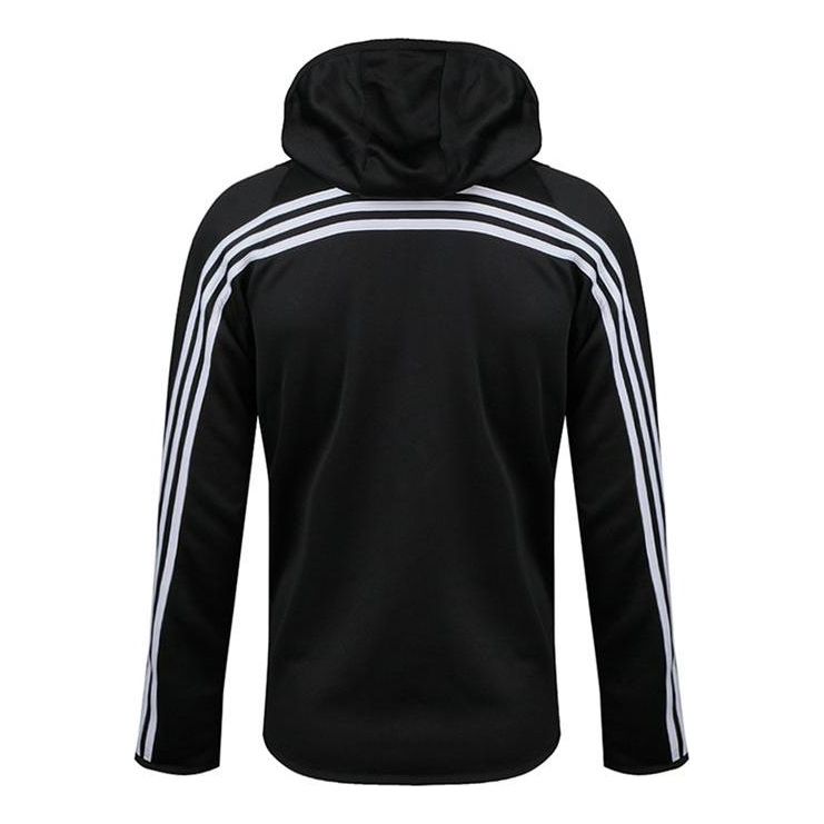 adidas Back Classic three stripes Zipper Hooded Jacket Men's Black DZ7404