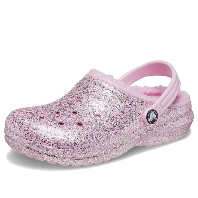 (GS) Crocs Classic Lined Glitter Clogs 'Pink' 207462-6S0