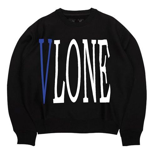 VLONE Staple Crewneck Classic Printing Large Logo Round Neck Couple Style Black Blue 6941240931805