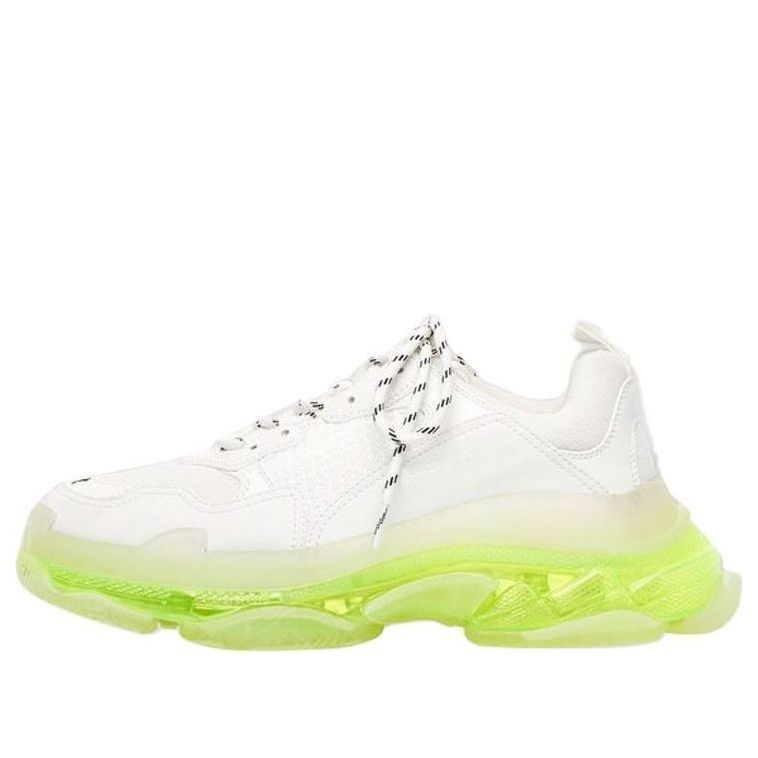 (WMNS) حذاء رياضي Balenciaga Triple S بنعل شفاف - أبيض وأصفر فلوري 544351W2FR19073