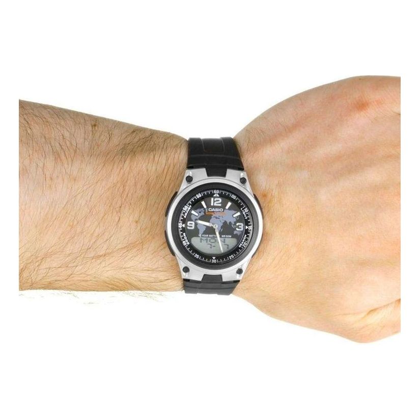 CASIO Waterproof Analog Black Analog/Digital Combo AW-80-1A22021