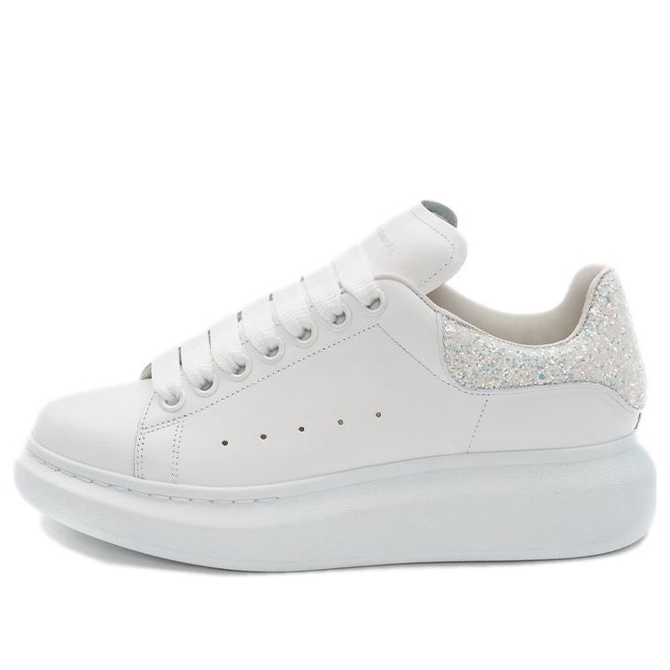 (WMNS) Alexander McQueen Oversized Sneaker 'White Silver Glitter' 558945WIB9T9550