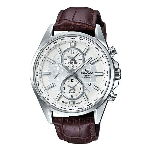 Men's CASIO EDIFICE Series Rose Gold White Strap Casual Watch EFB-302JL-7A Mens Brown Analog EFB-302JL-7A2021