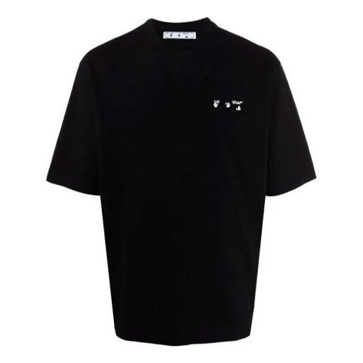 Off-White FW21 Logo Printing Round Neck Short Sleeve Ordinary Version Black OMAA119F21JER0021001