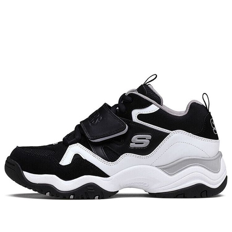 (WMNS) Skechers D'Lites Train Mid-Top Daddy Shoes Black/White 99999111-BKW