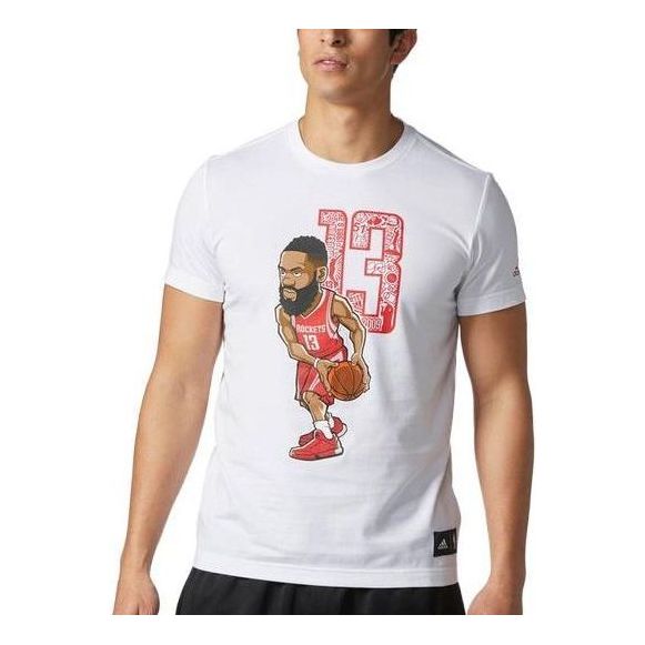 adidas Basketball T-shirt 'White Red' CE9754