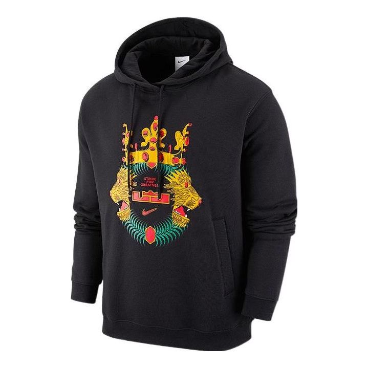 Men's Nike Basketball Sports Training Casual Fleece Lined Hooded Black DA6712-010