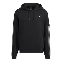 Men's adidas City Swt Pohd Solid Color Stripe Sports Black HC9964