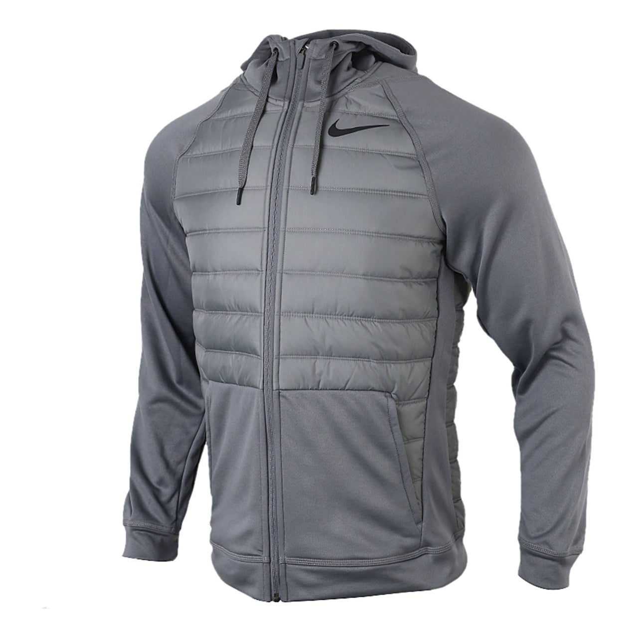 Nike Therma Dri-FIT Cardigan Fleece Lined Stay Warm Sports Training Hooded Jacket Gray BV6299-084