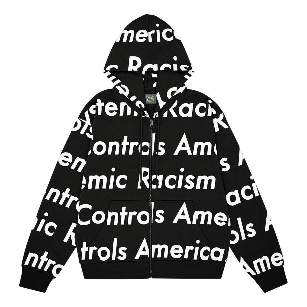 Denim Tears x Arthur Jafa SS24 Systemic Racism Controls America Zip Up 'Black White' 014-006-123