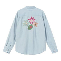 Stussy Flower Embroidered Denim Shirt 'Light Blue' 1110177
