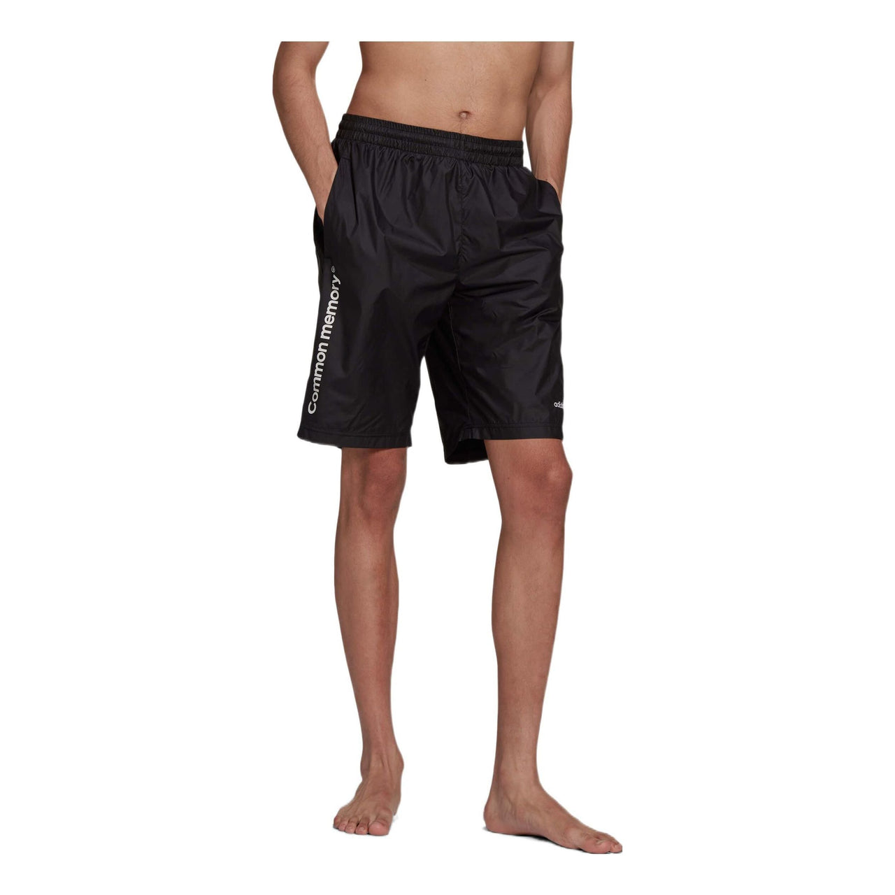 Men's adidas Solid Color Sports Alphabet Printing Shorts Black HC7125