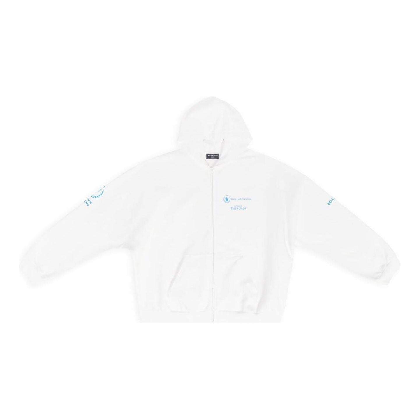 Balenciaga FW22 WFP Zip Up Hoodie 'White Blue' 674719TMVL19086