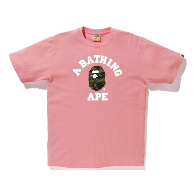 A Bathing Ape AW18 1st Camo Ape Head Online T-Shirt 'Pink' 1F25-110-088