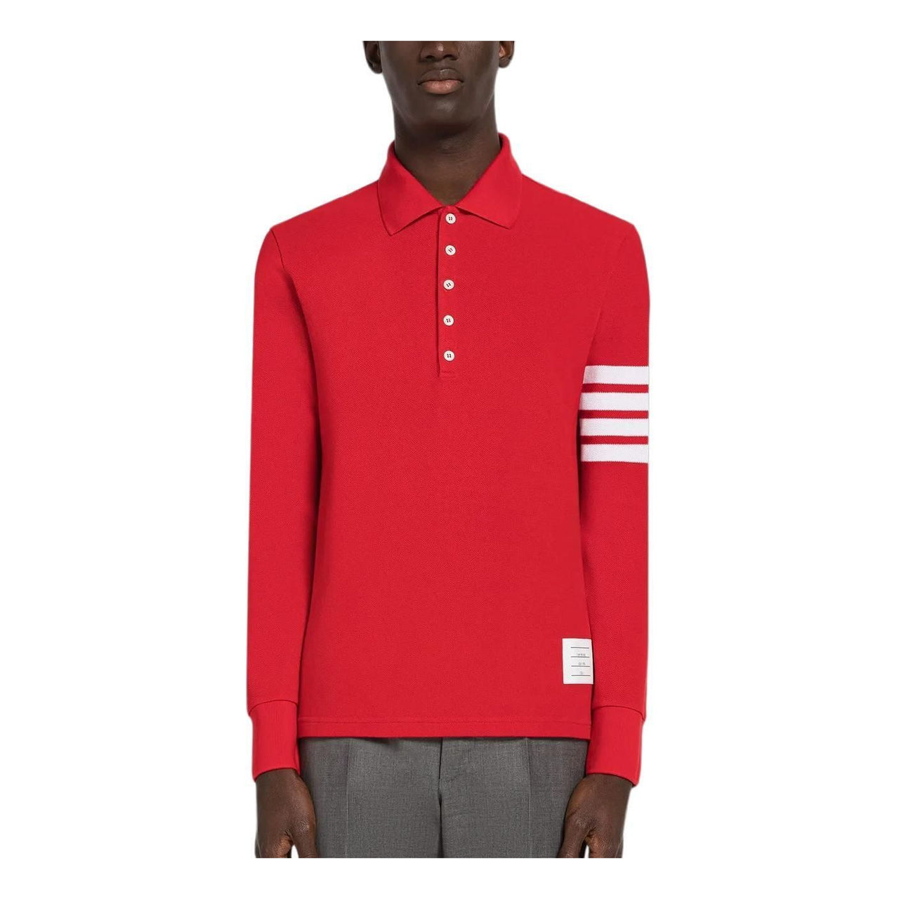 THOM BROWNE Collar Long Sleeve T-Shirt 'Red' MJP137G-07976-600