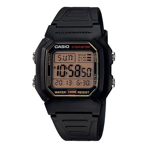 CASIO Waterproof Sports Analog Mens Black Digital W-800HG-9A