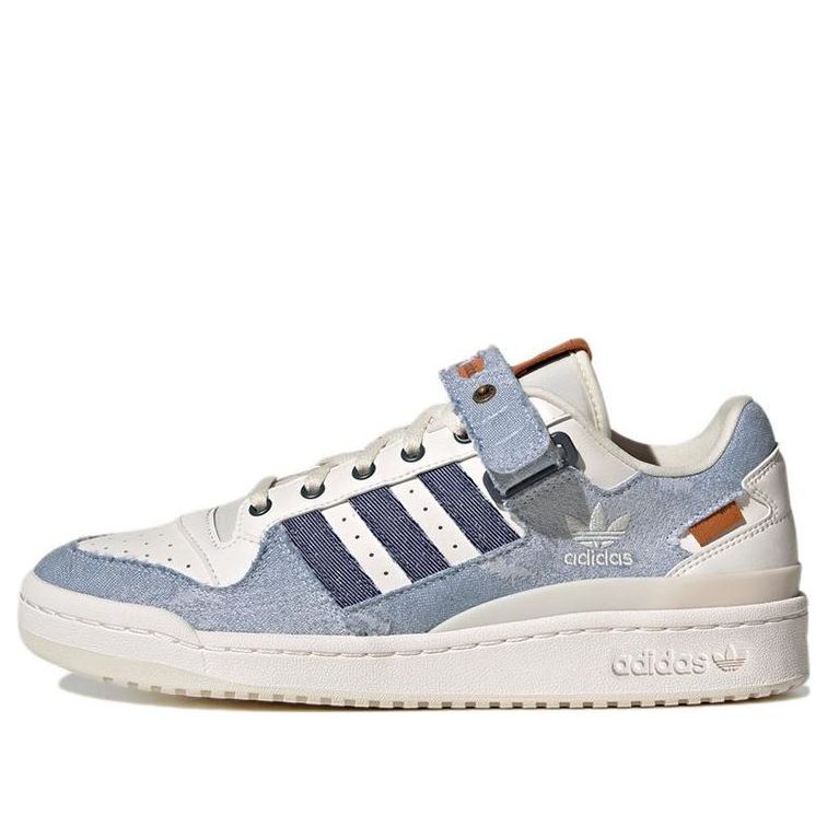 adidas originals Forum Low Cozy Wear-resistant Non-Slip Skateboarding Shoes Unisex Denim Blue HQ6334