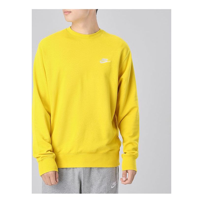 Nike Sportswear Club Solid Color Round Neck Sports Yellow BV2667-735