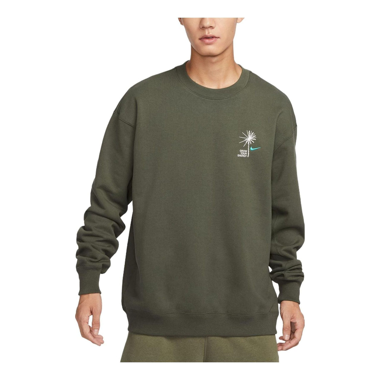 Nike Grow Your Energy Small Logo Crewneck 'Army Green' FV8457-325