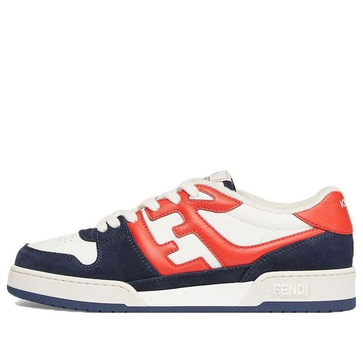 حذاء FENDI Match منخفض الرقبة من جلد الغزال باللون البرتقالي الداكن 7E1493AI1NF1IE6