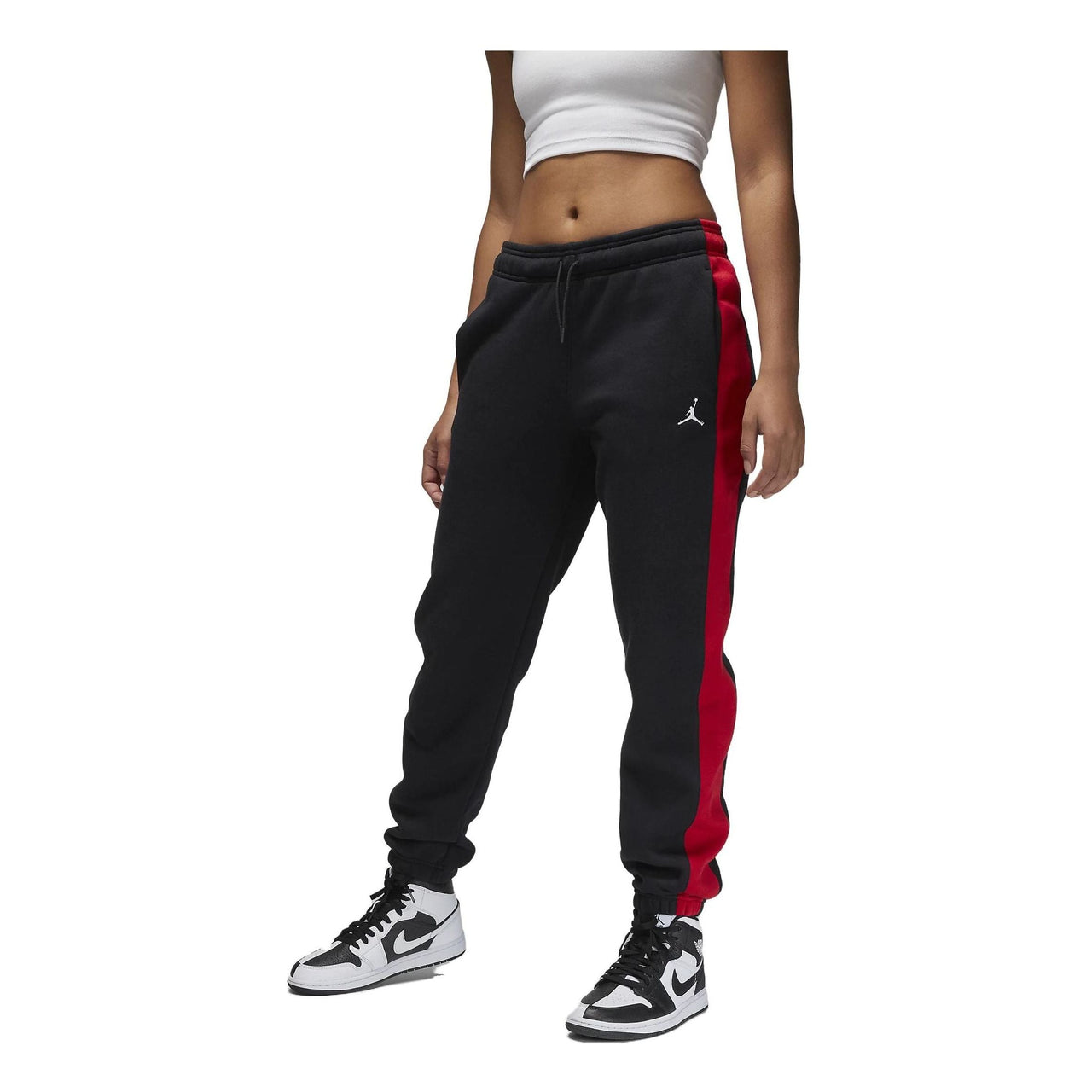 (WMNS) Air Jordan Brooklyn Sweatpants 'Black Red White' FB5171-010