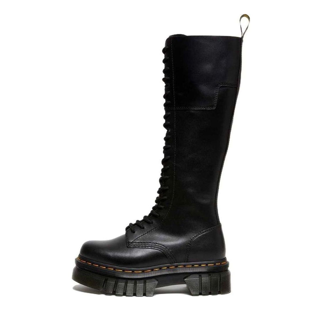 (WMNS) Dr.Martens Audrick 20-Eye Leather Knee High Platform Boots 'Black' 27953001