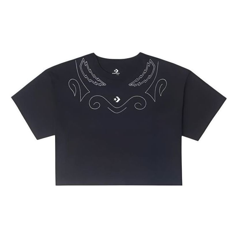 (WMNS) Converse Proud To Be Oversized Cropped T-Shirt 'Black' 10027209-A01