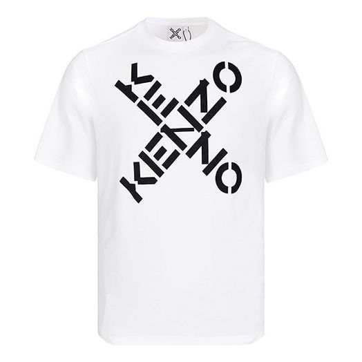 Men's KENZO SS21 Logo Alphabet Printing Short Sleeve White FA65TS5024SJ-01