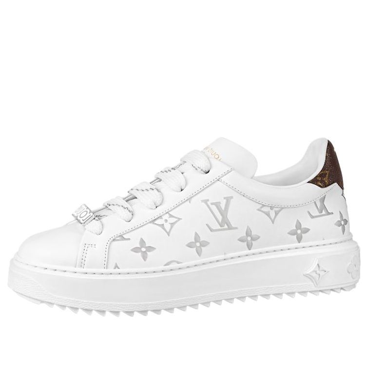 (WMNS) LOUIS VUITTON Time Out Sneakers 'White with Silver Monogram' 1A9HB7