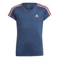 (GS) adidas Designed 2 Move 3 Stripes T-Shirt Asia Sizing 'Navy Pink' GN1455